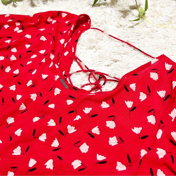 Billabong Ray Of Light Flutter Sleeve Blouse Womans Top Size Large NWT - Picture 10 of 14